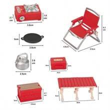 Juguetes de casa de simulación en miniatura, modelo de picnic, camping y parrilla al aire libre como regalo de cumpleaños, Navidad, Pascua o Acción de Gracias