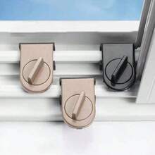 1 防盗锁 可调节推拉窗门防盗锁楔块 可调节推拉窗门防盗锁塞 推拉门固定夹 推拉门锁 防开启玻璃衣柜推拉门 推拉门轨道锁 限位器