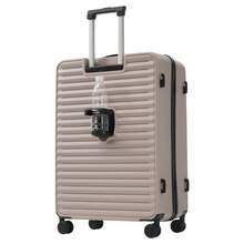 Valigia a tre pezzi - 20/24/28 pollici, innovativo design di apertura frontale + portabicchieri pieghevole, materiale ABS, lucchetto TSA, ruote universali a 360°, valigia da viaggio per famiglie