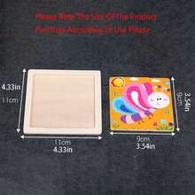 9 件/6 件/4 件木制拼图，儿童动物及交通卡通平面拼图，益智玩具