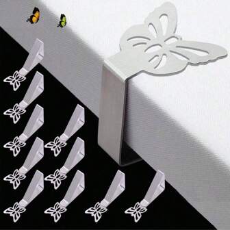 Table Cloth Clips For Outside Inside Table 8 Pcs, Butterfly Shape, Cat Paw Shape,Leaf Shape Picnic Tablecloth Holder Clip, Large Stainless Steel Decorative Cover Clamp For Heavy Duty Party Wedding Restaurant Camping Essential, Birthday,