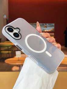 黑色磨砂软壳奢华透明磁性无线充电手机简约纯色节日礼物送给情侣朋友家人自己耐用、防震、时尚的 TPU 材质柔软磨砂 TPU 保护手机壳适用于 16 Pro Max/15/14 Plus/13/12/11