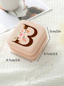 1pc Travel Jewelry Box,Monogram Gift Boxes,Bridesmaids Gifts Jewelry Case,Personalized Floral Jewelry Case,Travel Jewelry Box Wedding,Jewelry Box Necklace,Jewelry Box Earrings,Jewelry Box Mini,Travel Essentials Travel Accessories Travel Bag For Vacation Holiday Back To School School Stuff Jewellery Box Jewelry Organizer - Multicolor - View 20