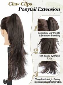 Fermaglio per coda di cavallo, estensione per coda di cavallo da 22 pollici per donne, multi-strato, estensioni sintetiche per capelli, accessori per capelli adatti per uso quotidiano