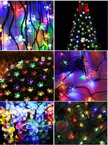 20/50/100 LED 太阳能灯串 - 户外太阳能灯串，适用于花园和庭院围栏、圣诞树装饰、8 种照明模式、IP65 防水、具有童话般的照明环境 - 防风、节能、易于安装，适用于婚礼、派对、家庭、草坪、万圣节、圣诞节和节日装饰（暖白/白色/彩色/紫色）