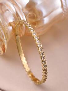 3 件/1 件优雅方晶锆石不锈钢女士手链，适合日常佩戴和叠戴