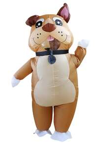 Inflatable Dog Costume For Women Man Aldult Cosplay Party Inflatable Full Body Pug Costume Blow Up Costumes Halloween - Brown - View 9