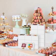 50 个带窗口的面包盒，6x6x3 英寸小饼干盒，用于装零食、糕点、巧克力草莓、马卡龙、纸杯蛋糕、糖果、甜甜圈、万圣节和圣诞饼干马卡龙包装。 - 彩色 - 查看 7