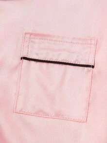 Girls Pajamas, Satin Silky Pjs Set Kids 2Pcs Button-Down Nightwear Sleepwear Gift For Kids - 粉色 - 查看 6