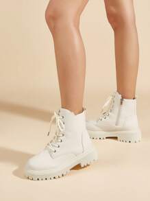 Nuevas botas de mujer de tobillo y botines, zapatos planos casuales versátiles y de moda