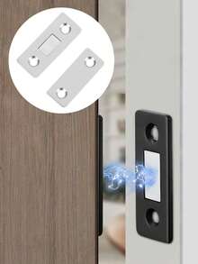 Ultra-Thin Cabinet Door Magnetic Adsorption Drawer Door Cabinet Door Magnetic Adsorption Door Latch, Kitchen Wardrobe Door Magnetic Adsorption Closer - Silver - View 4