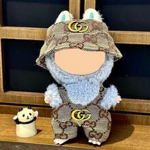 Only Clothes] 2nd Gen Blind Box Lazybones Party For Labubu Casual Overalls T-Shirt Baby Clothes 17cm Labubu