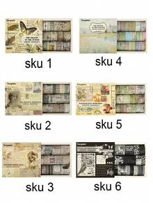 20卷/盒，复古期刊和纸胶带套装，DIY相册，日记装饰贴纸，创意遮蔽胶带，剪贴簿装饰，手工装饰，工艺装饰拼贴条