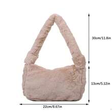 Plush Shoulder Bags For Femme Luxury Designer Soft Winter Ladies Clutch Purse Handbag Cute Fashion Female Party Underarm Bag