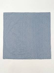 1 件花卉图案印花头巾，头带 - 藍色 - 查看 3