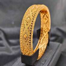 1pc Middle Eastern Style Open Bracelet, Elegant Women Jewelry Accessory, Luxury Bridal Open Bangle Bracelet
