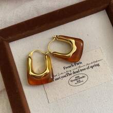 1 đôi Bông Tai Xanh Retro Phong Cách Lạnh Giá Cao Cấp Cho Nữ - màu xanh lá - Xem 3