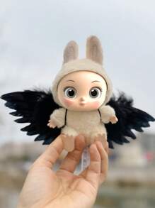1 bucată mini aripi de pene păpușă păpușă pene bretele scurt top cosplay petrecere animal de companie păpușă rochie recuzită pentru Labubu Halloween
