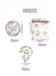 Set de regalo de espejos con diseño de mariposa, incluye 10 espejos con estampado de mariposa, 10 bolsas de organza, 10 tarjetas de agradecimiento con diseño floral. Ideal como recuerdo para bodas, despedidas de soltera, fiestas de cumpleaños y fiestas con temática de mariposas. Disponible en 3/15/30 piezas
