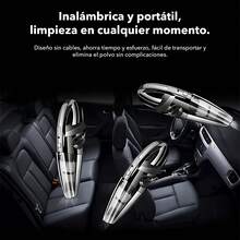 Aspiradora de Mano Inalámbrica con Succión Potente – Recargable, Portátil, con Filtro Lavable y Múltiples Boquillas para Auto, Hogar, Oficina y Mascotas - Negro - Ver 4