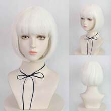 Fashion Women's BoBo Wigs, Short Straight Hair With Bangs Wigs, Multiple Pastel Colors Bob Anime Cosplay Wigs For Party Costume Wigs For Ladies, Pink Green Black Blonde Red Brown Blue White Purple Orange Yellow Rainbow Colorful Hairpiece For Holiday Comic Con Exhibition Celebration Daily Wigs For Birthday Gifts, Sassy Rockabilly Punk Cool Unique Rock & Roll 80s Wig