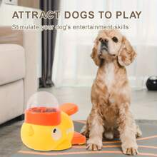 Push-Activated Dog Treat Dispenser Toy - Slow Feeder Interactive Food Bowl, Duck-Shaped Design To Encourage Healthy Eating And Mental Stimulation, Durable Plastic Material, Suitable For All Dog Breeds, Dog Snacks Toys - Multicolor - View 5
