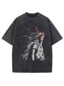 Animation Themed Graphic Print T-Shirt For Men. Short Sleeve Baggy Top With Basketball And Football Theme. Vintage Classic Design With Hip Hop Feel. Loose Fit And Comfortable For Everyday Wear