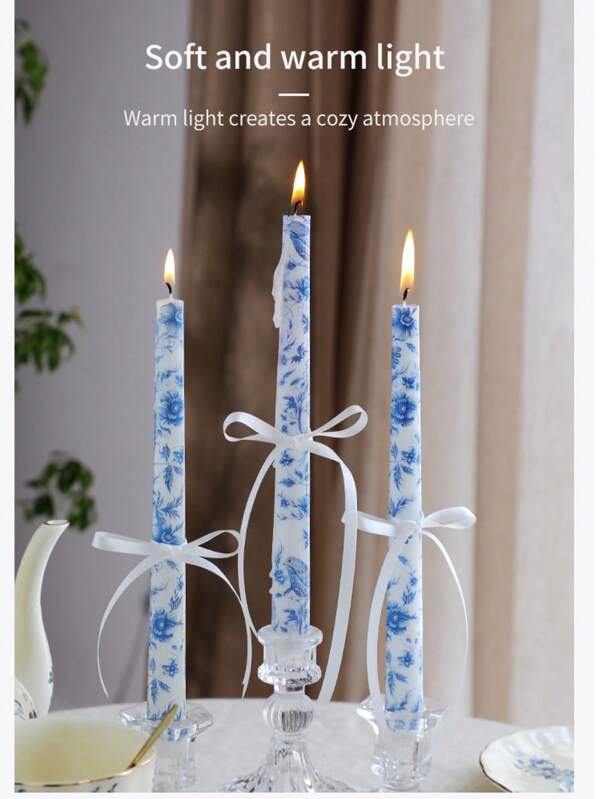 Portavelas de porcelana china de 25cm, cena romántica a la luz de la vela, decoración de hogar para bodas y vacaciones, vela de fragancia, adecuado para la creación de atmósfera, la decoración del Día de San Valentín, regalo, decoraciones de habitación, regalos de boda, decoraciones del hogar, fiestas de cumpleaños, DIY, Fireplace, sala de estar, oficina, amigo, mujer