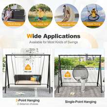 Lifezeal Outdoor Porch Swing Frame Patio Metal Swing Stand With A-Shaped Structure - Black - View 9