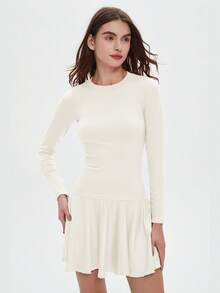 1 Pack Of Tight New Slim Yoga Skirt Breathable Mini Culottes Running Fitness Tennis Anti Walking Pocket Sports Skirt Suitable For Holidays, Travel Work, Sports Wear - 米色 - 查看 3