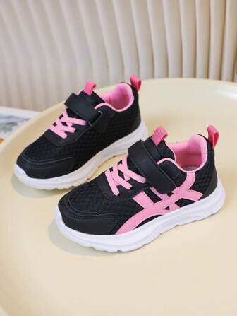 1 双儿童春秋时尚舒适简约网眼透气 EVA 高弹力减震休闲跑步运动鞋，适合男孩和女孩