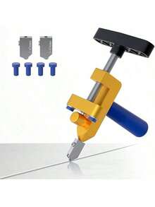 2 In 1 High Strength Portable Ceramic Tile Glass Cutter Opener, Ntegrated Handheld Boundary Home Glass Cutter Tile Glass Tile Cuttter With 3 Tungsten Steel Blade, 2-In-1 Manual Tile Cutter Tool With Breaking Pliers, Glass Cutter Hand Tool For 3-15mm Ceramic Tiles, Glass, Mirror, Home DIY Tool Kit - Multicolor - View 10