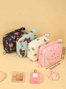 1 pièce Sac de rangement portable pour serviettes hygiéniques, sac en tissu Oxford à fermeture éclair pour tampons, sac de rangement multifonction élégant et pratique pour les voyages - parfait pour les articles de toilette, les serviettes hygiéniques, le sac à rouge à lèvres, le porte-monnaie, le sac de rangement portable, le sac de toilette pour les filles, les femmes et les adolescentes, fournitures scolaires et de bureau, cadeau de Noël, ambiance bohème