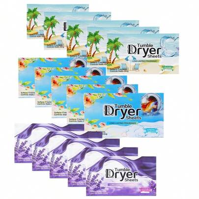 iDestry Große Packung Trocknertücher mit natürlichem Wäscheerweicher und Lavendel-Blumenduft, Kokosnussduft Wäscheerweicher für natürliche Reinigung von Haustierbekleidung, Aromatherapie-Tabletten