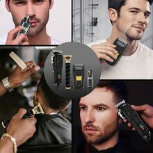 HIENA 4pcs/3pcs/1pc Men's Electric Shaver Set, Nose Hair Trimmer, Electric Razor And T9 Trimmer, Cordless USB Rechargeable Grooming Kit With Gift Box, Ideal Father's Day Or Valentine's Day Gift For Men, Suitable For Travel And Home Use - Black - View 13