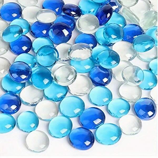 100g/200g Mixed Flat Glass Seed Beads - Mosaic DIY Craft Flat Beads, Multi-Color Mixed Flat Beads Suitable For Vase Filling, Aquarium Filling And Home Decor Glass Vase Center Decorating, DIY Craft Material