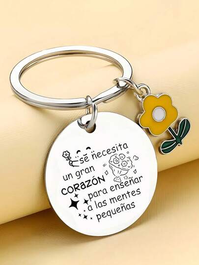 1pc Stainless Steel Keychain, Engraved Stainless Steel Tag, Graduation/Teacher's Day Gift