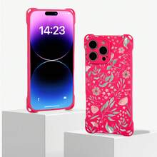 Funda de teléfono con diseño de flor y hoja rosa, funda colgante de cuatro esquinas para teléfono 13 Pro 16 15 Plus 14 12, TPU impreso suave, 1 ud. - Colores mixtos 1 - Ver 6