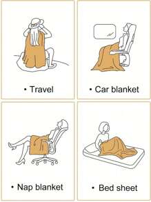 1件装奢华双面仿毛皮毯 - 柔软条纹法兰绒，温暖舒适，适合午睡、办公、露营、沙发等场合 - 多功能涤纶床罩，完美的圣诞礼物 - 白色 - 查看 5