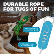 Outward Hound Ropiez Rope Interactive Dog Tug Toy For Tugging Squeaky Fun, 23.6 Inch Mallard, Green, Large - Vịt trời xanh 23" - Xem 8