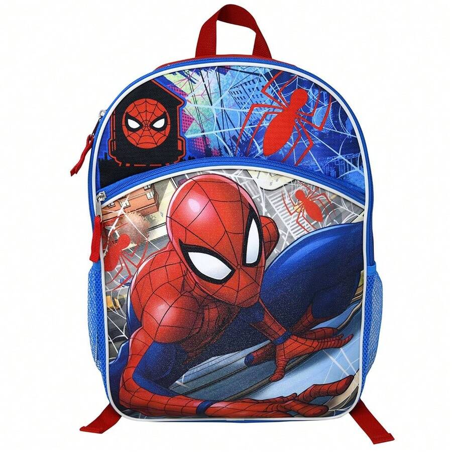 Marvel 16" Blue And Red School Backpack With Front And Side Pockets - Multicolor - View 1