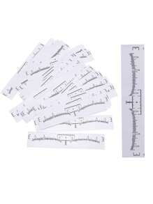 100/50/10pcs Eyebrow Tattoo Template Ruler, Disposable Eyebrow Shape Design Ruler, Standard Eyebrow Tattoo Ruler, Positioning Ruler, Measuring Eyebrow Gauge