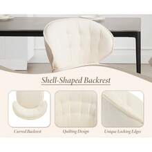 Chairus Kitchen Dining Chairs Set Of 2 Upholstered Side Chair In Chenille Fabric Comfortable Dining Room Chairs With Metal Legs - White - View 7