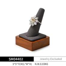 Oirlv 实木珠宝托盘手链戒指展示道具套装珠宝收纳盒支架项链展示架珠宝盘-深灰色 - 深灰色 - 查看 12