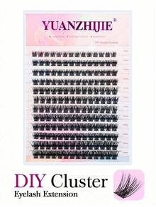 Ouye3 100片/盒 10排自粘睫毛可重复使用无胶假睫毛防水自然风格适合初学者化妆睫毛簇、睫毛簇、单根睫毛、睫毛、假睫毛 - C - 查看 11