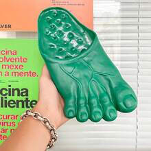 Unisex Funny Slippers, Couple Home Shoes, Neutral Slippers Big Foot Monster Sandals, Halloween Gag Slippers, Suitable For Cosplay, Laughter-Inducing Gift, Not Recommended For Long-Term Wear, One Size Fits EUR35-42, Foot Length 22.5-25.5cm, (Slight Color Difference Due To Batch Variation) - Green - View 2