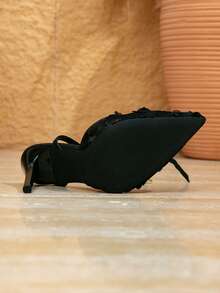 女士时尚包头网眼性感高跟凉鞋，适合派对、宴会等场合