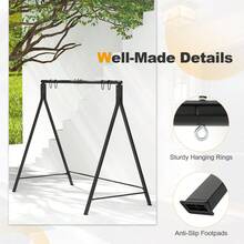 Lifezeal Outdoor Porch Swing Frame Patio Metal Swing Stand With A-Shaped Structure - Black - View 6
