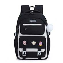 Multineos Comercial Large Capacity School Backpack For Female Student Waterproof Nylon - Black - View 1
