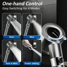 5-In-1 Handheld Shower |   Pressure Boosting, Chlorine & Hard Filtration, ON/OFF Control, Adjustable Spray Modes, Hair & Skin Massage |   Universal Interface, 5ft Hose, 6 Elements, No-Drill Bracket |   Comfortable Massage Bath - Grey - View 5